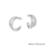 Textured 1" Layered Hoop Earring