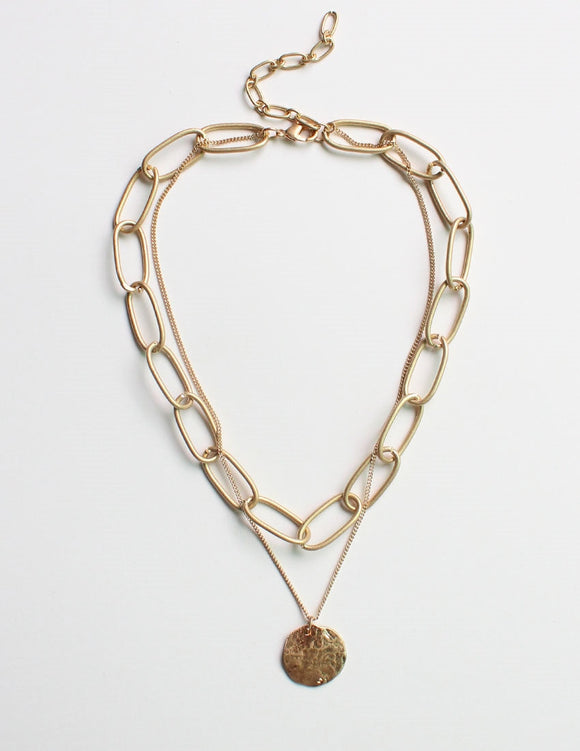 Gold Chain With Layered Coin Necklace