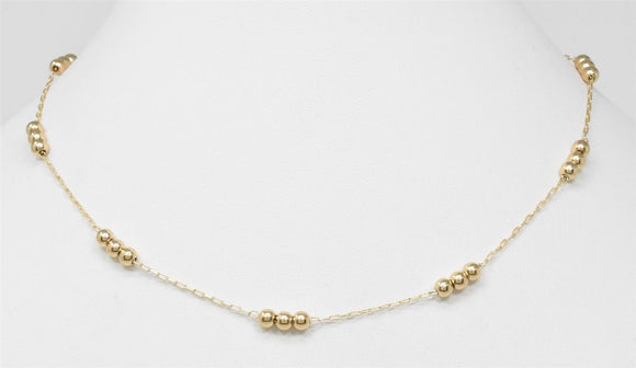 Small Gold Beaded Gold Chain Necklace