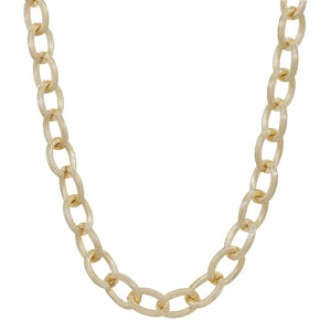 Gold Textured Open Chain 16"-18" Necklace