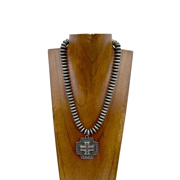 Navajo Pearl Cross Necklace