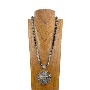 Navajo Pearl Cross  Necklace