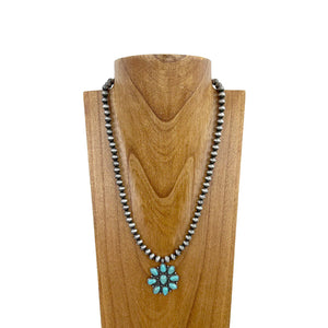 Turquoise Stone Concho Necklace