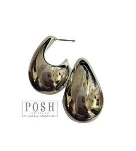 Small Teardrop Earring Studs- Silver