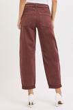 Allie High Rise Brown Barrel Pants