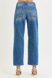 Calee Stretch Mid Rise Barrel Patch Jeans