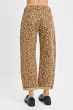 Risen H/R Crop Leopard Barrel Jeans-Curvy