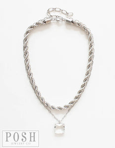 Paula Silver Double Chain Necklace