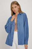 Risen Claire Balloon Sleeve Denim Top