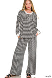 Kenzi Raised Rib Striped Set