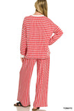 Kenzi Raised Rib Striped Set