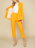 Kimmie Long Sleeve Welt Pocket Blazer-Neon Orange