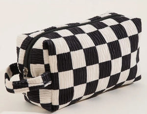 Checkered Cosmetic Bag