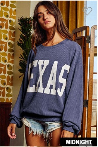 Texas Comfy Graphic Sweatshirt-Midnight