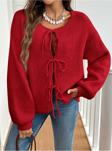 Drew Oversized Tie Knit Sweater