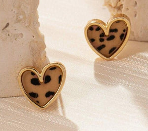 Cheetah Heart Earring