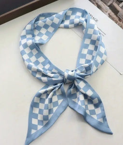 Checkered Twilly -Blue