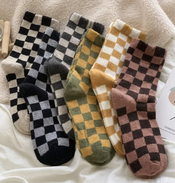 Checkered Crew Socks