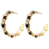 Gold Hoop Stone Earring