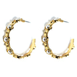 Gold Hoop Stone Earring