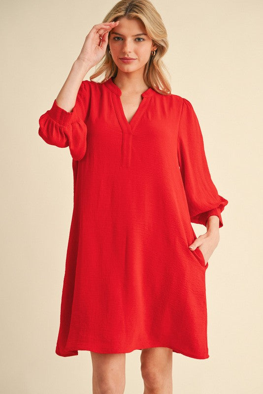 Mari Dress - Tomato Red