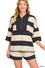 Hollie Striped Half Zip Shorts Set