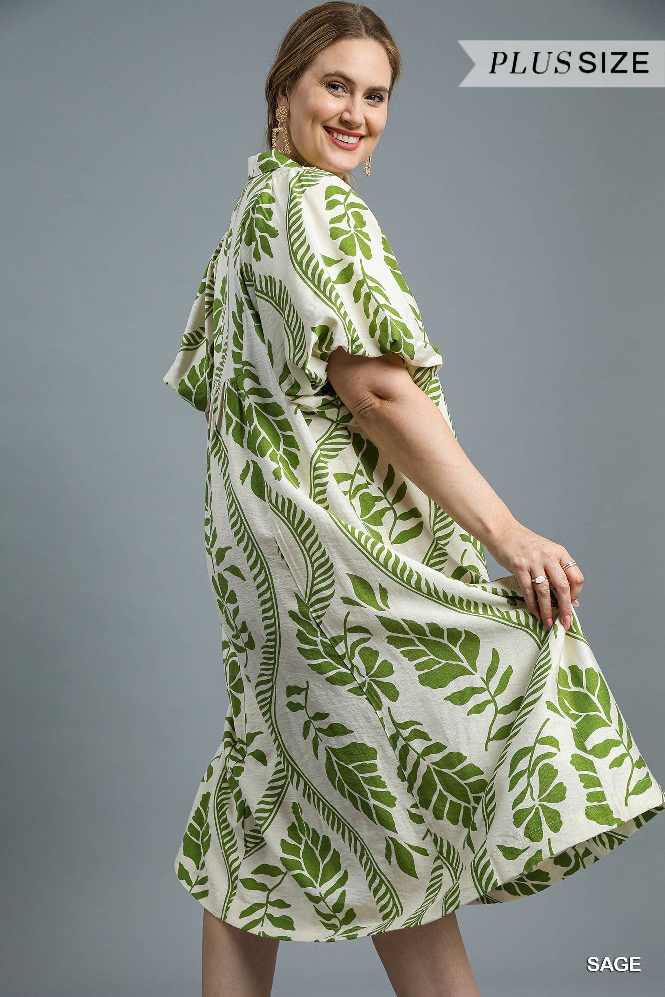 aiden midi dress Aiden Leaf Print Midi Dress-CURVY – Missy's Boutique