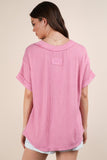 Faye Ribbed Knit Top-Pink