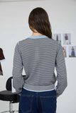 Stripe  Button Down Knit Cardigan