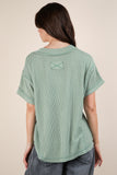 Joey Ribbed Knit Top-Sage