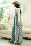 Washed Vintage Wide Leg Check Overalls