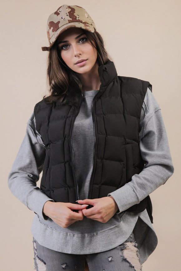 Kenna Solid Color Puffer Vest