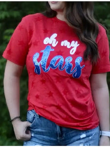 Oh My Stars Patriotic Tee