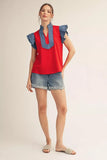 Kori Ruffled Solid Top