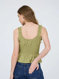 Kristi Ruffled Shirred Waist Top