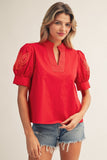 Bryn Embroidery Accent Top