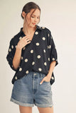 Paige Polka Dot Satin Top