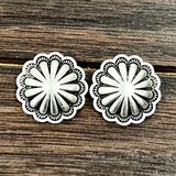 0.8" Brass Concho Stud Earrings