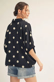 Paige Polka Dot Satin Top