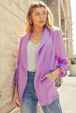Maleri Soft Cinch Sleeves Blazer-Lavender