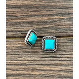 8mm Square Stone Stud Earrings