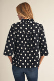 Mayes Polka Dot 3/4 Slv Top