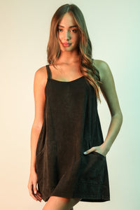 Josephine Mini Dress with Shorts-Black
