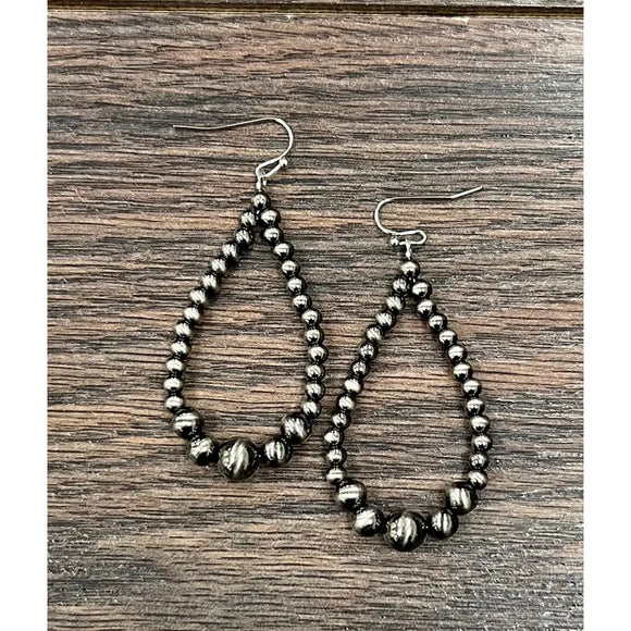 Handmade Graduated Polish Navajo Bead Earrings