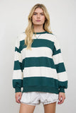 Madi Oversized Wide Stripe Crew Neck Top