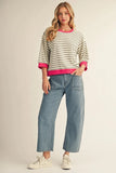 Darlene Stripe 3/4 Sweatshsirt