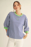 Trin V-notched Stripe Top