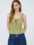 Kristi Ruffled Shirred Waist Top