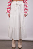 Lainey White Tiered Maxi Skirt