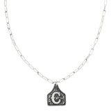 Western Initial Cattle Tag Necklace